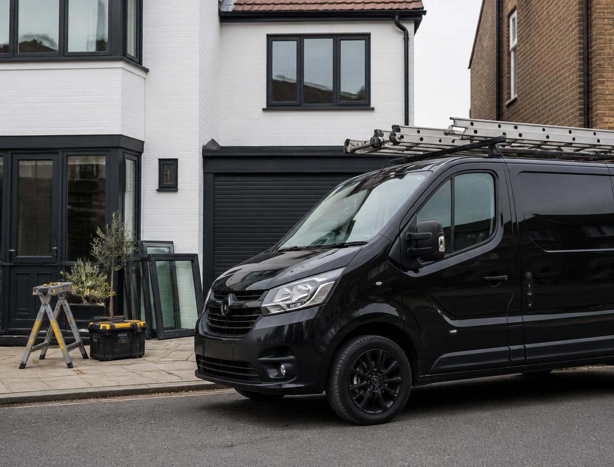 FENIX repair van parked outside a London home